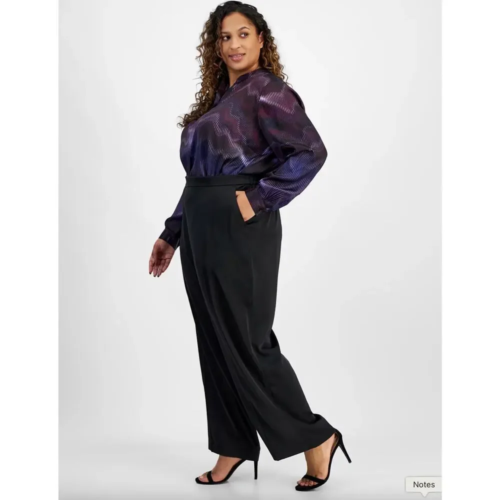 Anne Klein Mid-Rise Pull-On Wide-Leg Pants 2XL - Picture 3 of 10